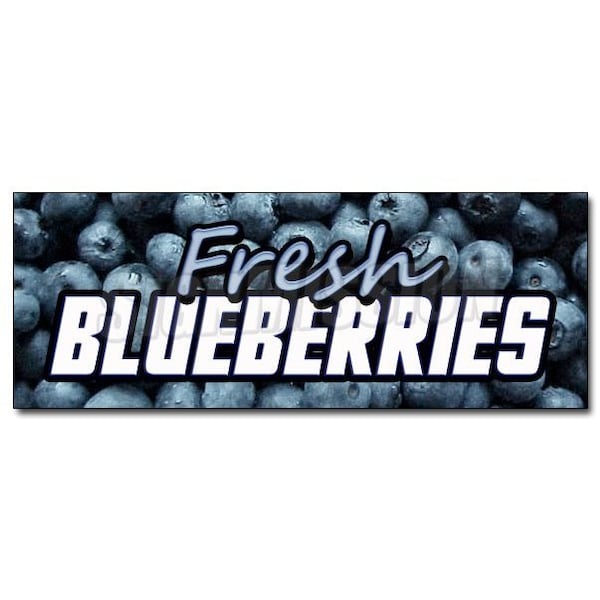 Safety Sign, 48 in Height, Vinyl, 18 in Length, Fresh Blueberries